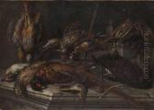 Nature Morte De Gibier... by Pieter Van Boucle