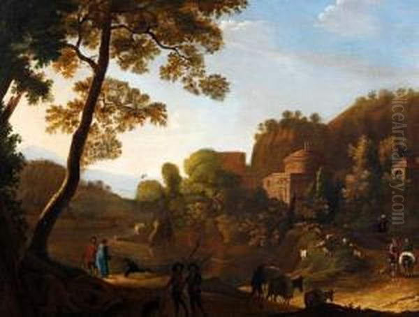 Travellers In A Classical Landscape - view 1