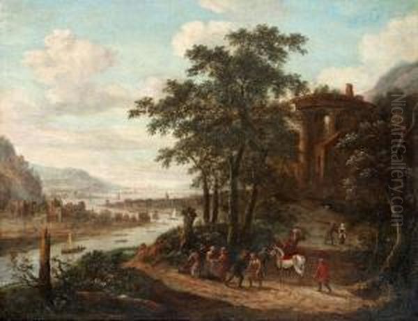 Landscape With River And Figures - view 1