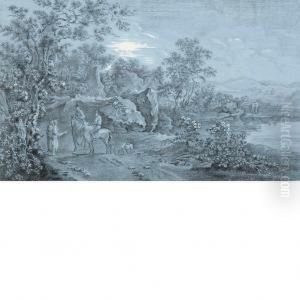 Figures On A Road by Joseph van Bredael