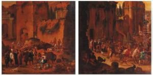 Scenes De Marche Au Pied De Ruines Antiques