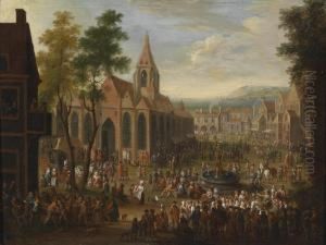 A Festival On A Civic Square With Numerousfigures