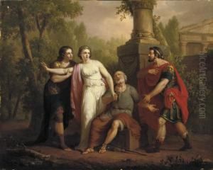 Briseis Taken From Achilles By The Heralds Talthybios And Eurybates by Mathieu Ignace van Bree