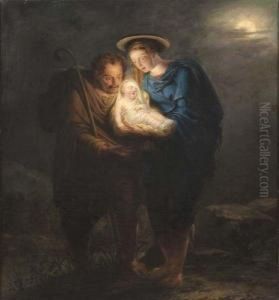 La Fuite En Egypte Au Clair De Lune by Philippe Jacques Van Bree