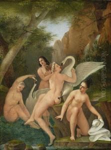 Leda Et Le Cygne by Philippe Jacques Van Bree