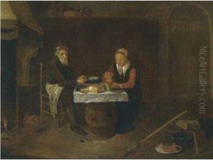 A Modest Interior by Quiringh Gerritsz. van Brekelenkam