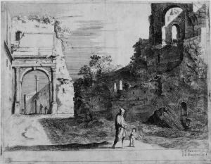 Eseltreiber Vor Ruinen by Jan Gerritsz van Bronchorst