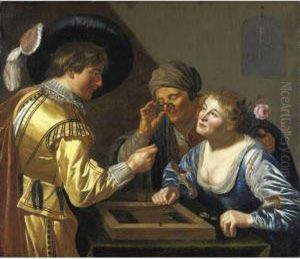 Giocatori Di Backgammon by Jan Van Bijlert