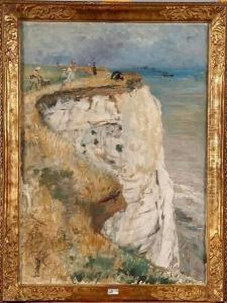 Elegantes Sur La Falaise A Etretat - view 1