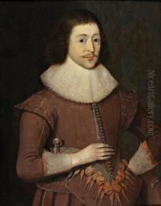 Portrait D'homme En Buste by Cornelisjanssens Ii Van Ceulen