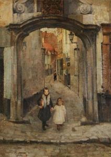 A Pair Of Sisters Near The Church Gate - view 1