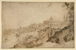 Romisches Capriccio, Mit Blick Auf San Giovanni Im Lateran. by Hendrick van Cleve