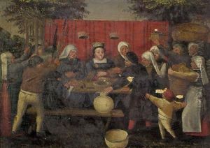 Le Repas De La Mariee by Marten Van Cleve