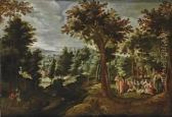A Wooded Landscape With St. John The Baptist Preaching - view 1