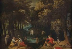 A Landscape With Diana And Callisto by Gillis van Coninxloo
