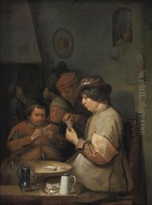 Card Players In An Inn by Joos van Craesbeeck