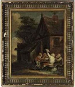 Revellers Outside A Tavern by Joos van Craesbeeck