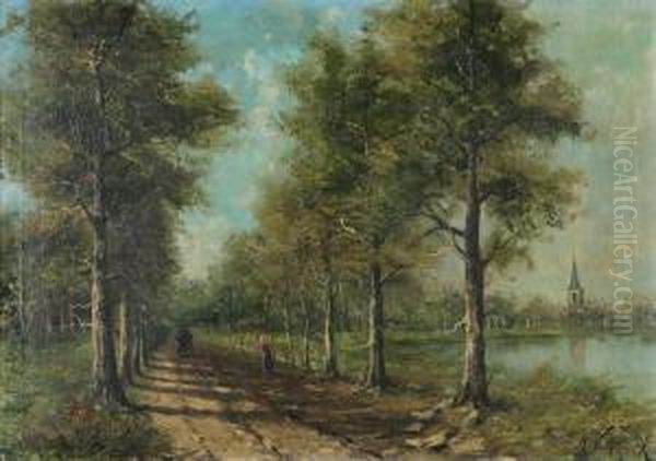 Woodpath Near A Pond - view 1