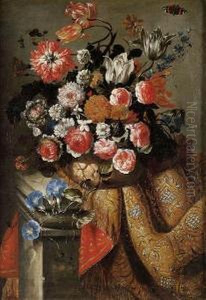 Naturemorte Aux Fleurs Et Aux Papillons - view 1