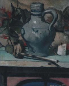 Stilleven Grijze Kan by Henri Van Daalhoff