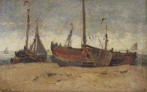 Sloepen Op Het Droge by Frans Van Damme