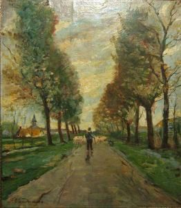 Herder Met Schapen by Frans Van Damme