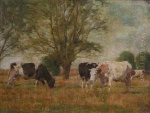 Koeien In De Weide by Emile Van Damme-Sylva