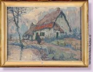 Paysage Anime A La Fermette by Pol Van De Broeck