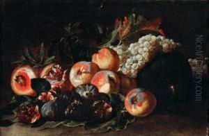 Stillleben Mit Pfirsichen by Jacob van der (Giacomo da Castello) Kerckhoven