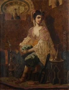 Musician In Oriental Interior by Jan Van De Kerkhove