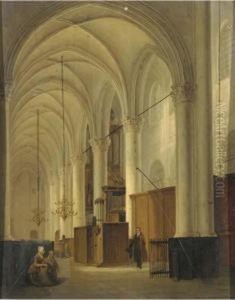 Figures In A Exalted Church Interior - view 1