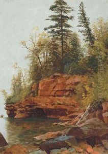 A Rocky Cove by Albert Bierstadt