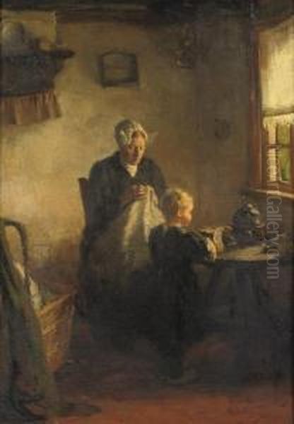 Mother And Child In A Dutch Interior - view 1