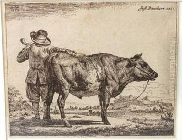 Junger Hirte Mit Einem Bullen - view 1