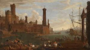 A Southern Seaport With Numerousfigures