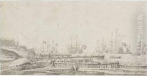 London A Fort On The Dutch Coast Near Den Helder by Willem I Van De Velde