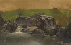 Rocks and Stream, Westphalia, Germany by Albert Bierstadt