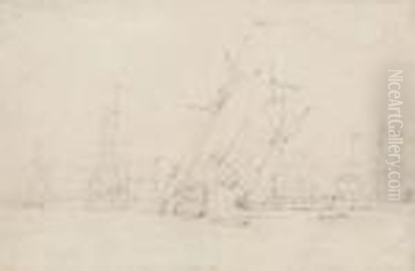 Six Navires En Mer - view 1