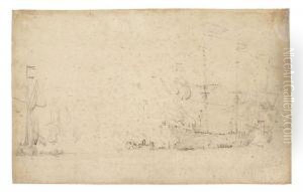 A Fleet Of Men O' War And Yachts In A Fresh Breeze - view 1
