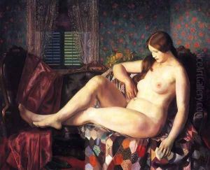 Nude With Hexagonal Quilt by George Wesley Bellows