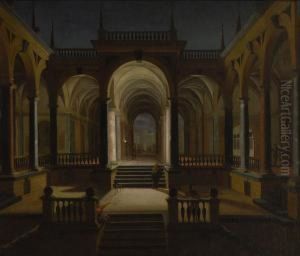 Nachtliche Halle. Nachtliche Halle.