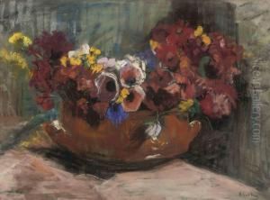 Flowers In A Pot by Ans Van Den Berg
