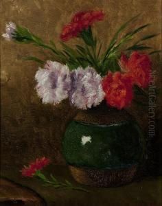 Still Life With Carnations by Ans Van Den Berg