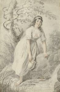 A Young Woman Holding A Jug A Young Woman Holding A Jug