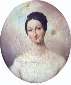 Portrait De Femme. by Charles Auguste van den Berghe