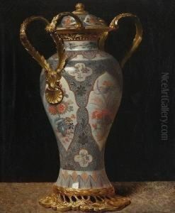 Deckelvase Mit Aufwandiger Montierung. by Charles Auguste van den Berghe