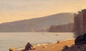 Falaises Dans La Region De Naples by Charles Auguste van den Berghe