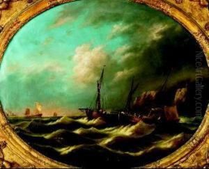 Veduta Di Marina Con Imbarcazioni by Franz Jakobus Van Den Bliik