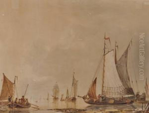 Watercolour,
Dutch Harbour Scene - view 1