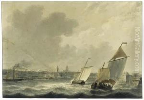 Shipping In The Harbour At Calais - view 1